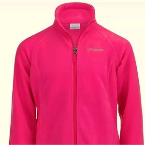 Columbia Womens Benton Springs Full Zip Fleece Jacket Bright Pink Size Large